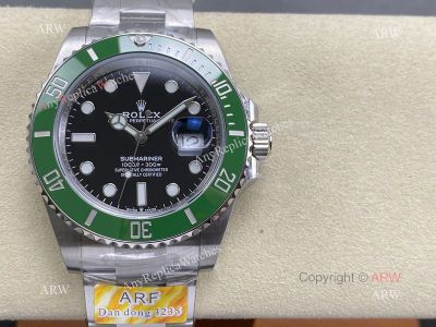 ARF Rolex Submariner 41mm Dandong 3235 Movement Black Face Green Ceramic Bezel Watch